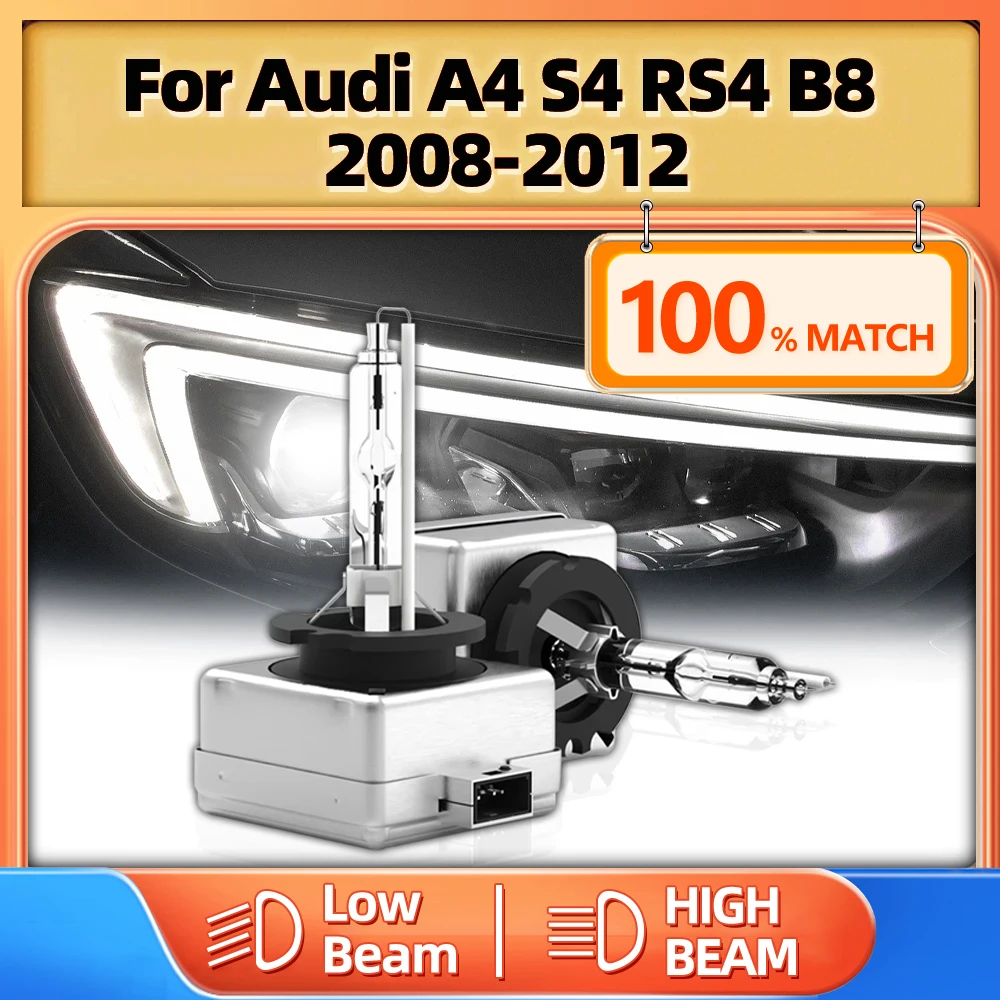 

D3S HID Xenon Headlight Bulbs 35W 20000LM Xenon Lamps 12V 6000K Car Headlamps For Audi A4 S4 RS4 B8 2008 2009 2010 2011 2012