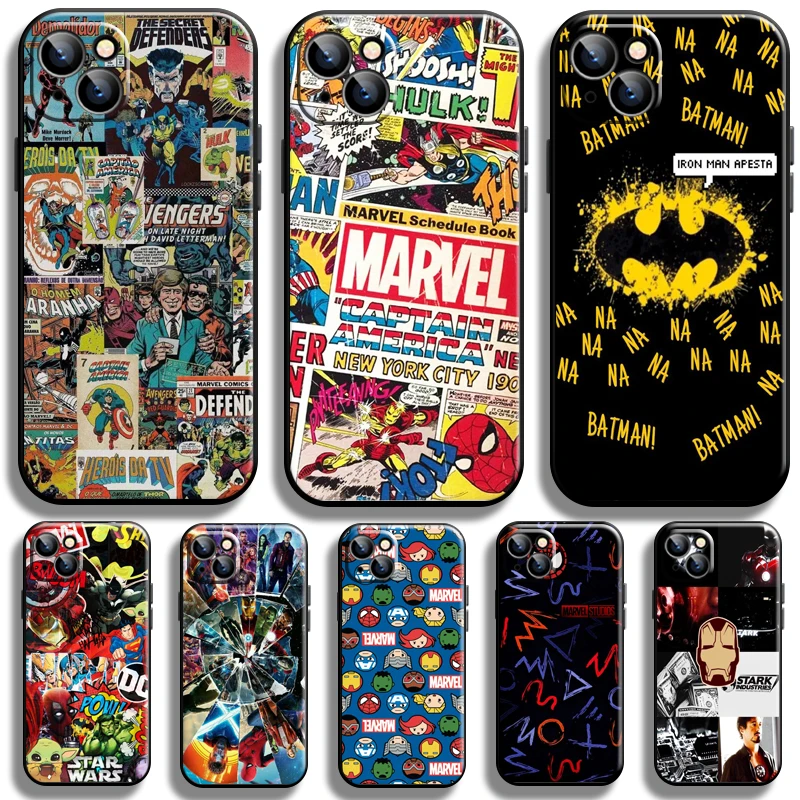 

Marvel Avengers Logo For Apple iPhone 13 12 11 Pro 12 13 Mini X XR XS Max SE 5 6 6s 7 8 Plus Phone Case Back Coque Black