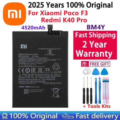 Оригинальный аккумулятор для Xiaomi Redmi Note A3 K30 K40 7 7A 8 8T 9 9T 9S 10 10T 10S 10X 11 11T 12 12T Lite POCO M2 F3 M3 X3 X4 X5 Pro