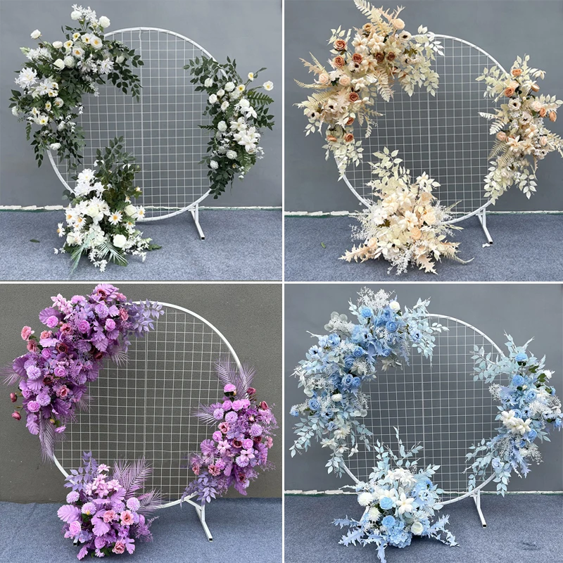 Wedding flower simulation arrangement silk arch round pavilion wedding art window decoration props T stage