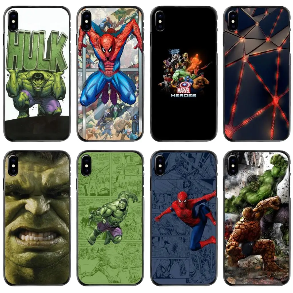 

New Spider Man Marvel Hulk Hard Phone Shell Case For iPhone 11 12 13 14 Pro MAX Mini 5 5S SE 6 6S 7 8 Plus 10 X XR XS