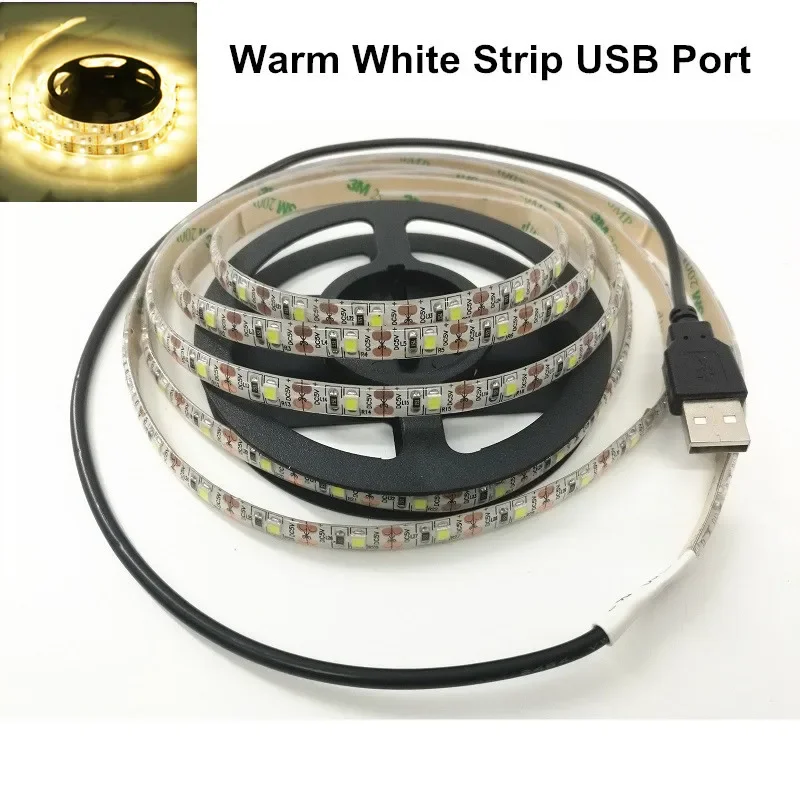 

Светодиодная полоса 5 в IP65, USB-кабель, водонепроницаесветильник лампа SMD3528, 50 см, 1 м, 2 рождественские гибкие светодиодные полосы s, ТВ, светильник