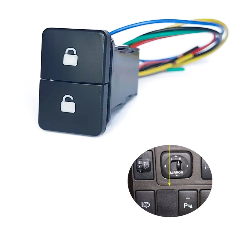 

Refitted Power Supply Central locking Push Button LED Light Double Switch Button For Toyota Corolla LEVIN PRODO