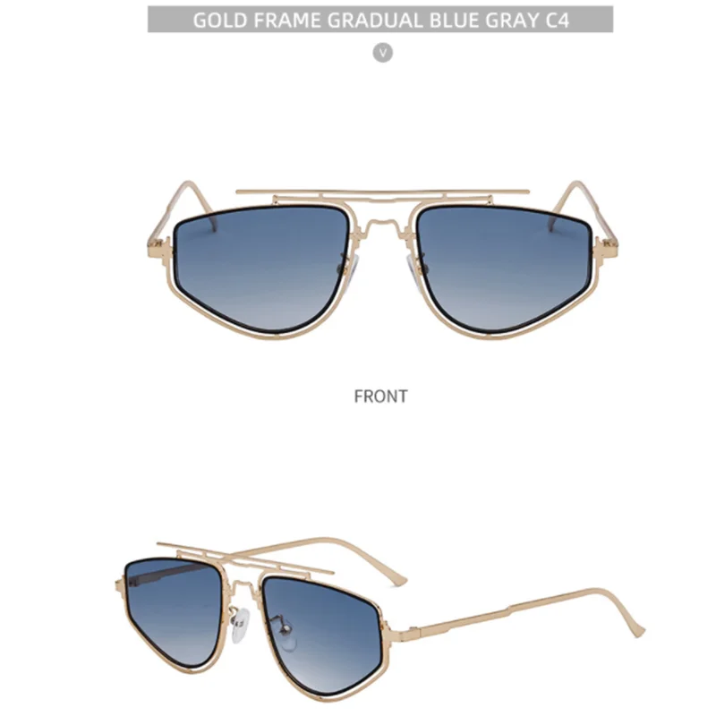 2024. Модные мужские солнцезащитные очки Ice blue с металлическим вырезом элегантные