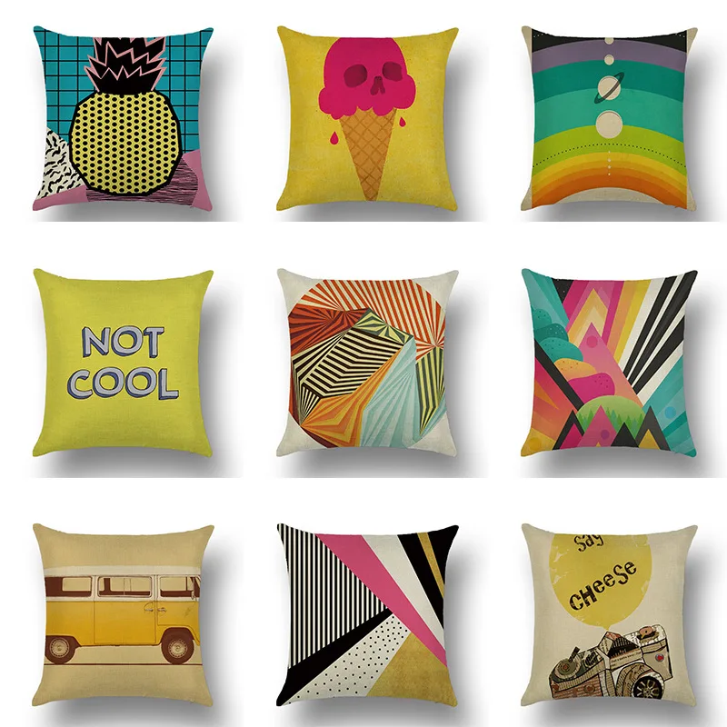 

Nordic Style Cartoon Geometric Pillowcase Modern Sofa Car Cushion Pillowcase Cover