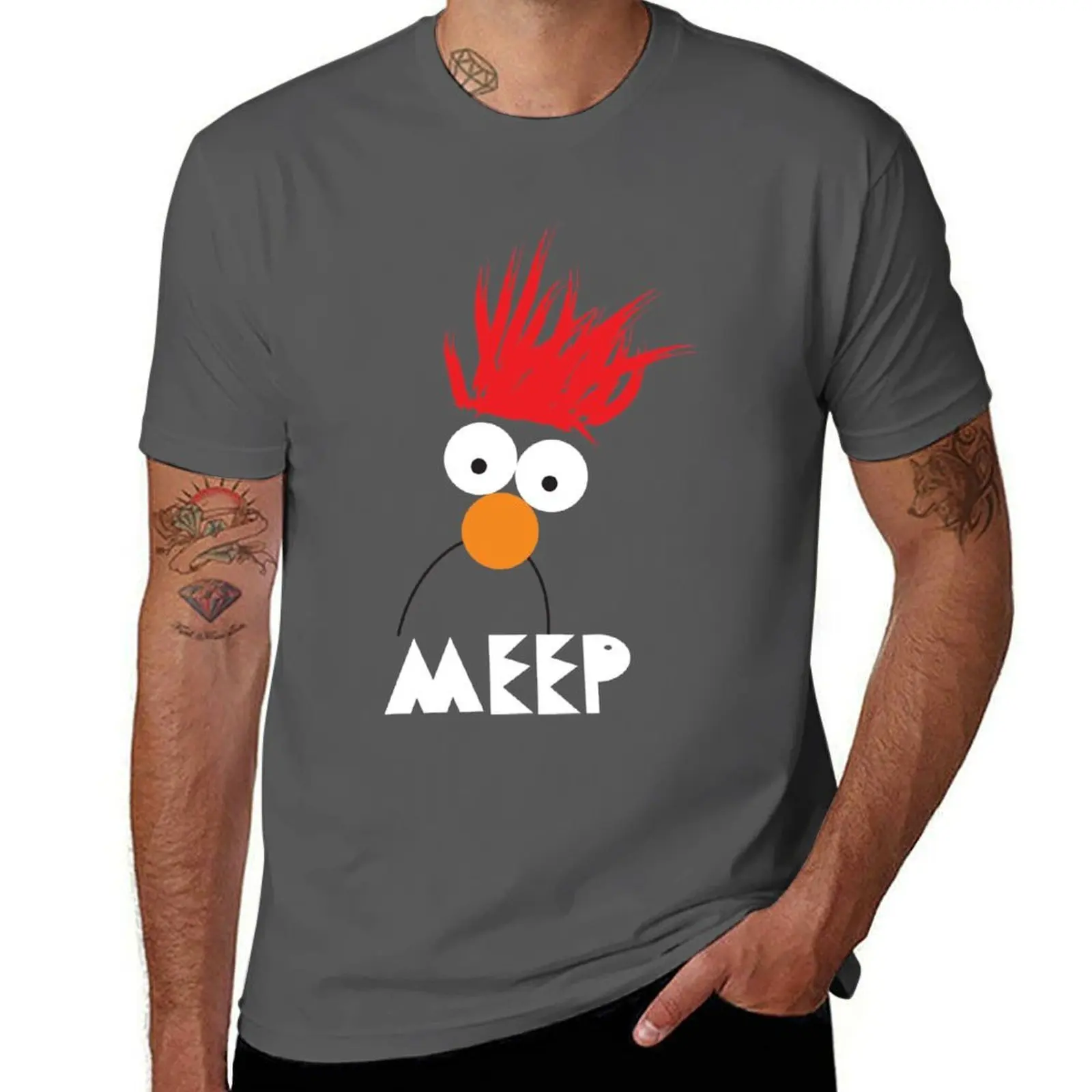 Фото Футболка Beaker MEEP Vintage, легкая спортивная базовая футболка №1