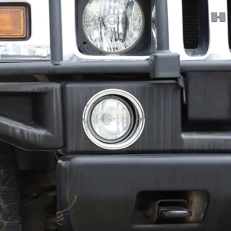 

2/4 PCS Car Front Fog Light Ring Trim Decorative Lamp Cover Bright Car Styling for Hummer H2 2003-2009 Exterior Accessories