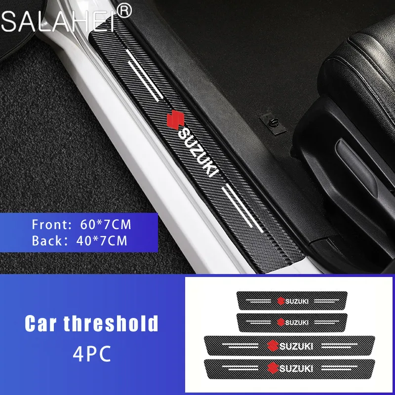 

4Pcs Carbon Fiber Car Styling Waterproof Anti-Scratch Door Sill Protector Sticker For Suzuki Grand Vitara Sx4 Swift Alto Jimny