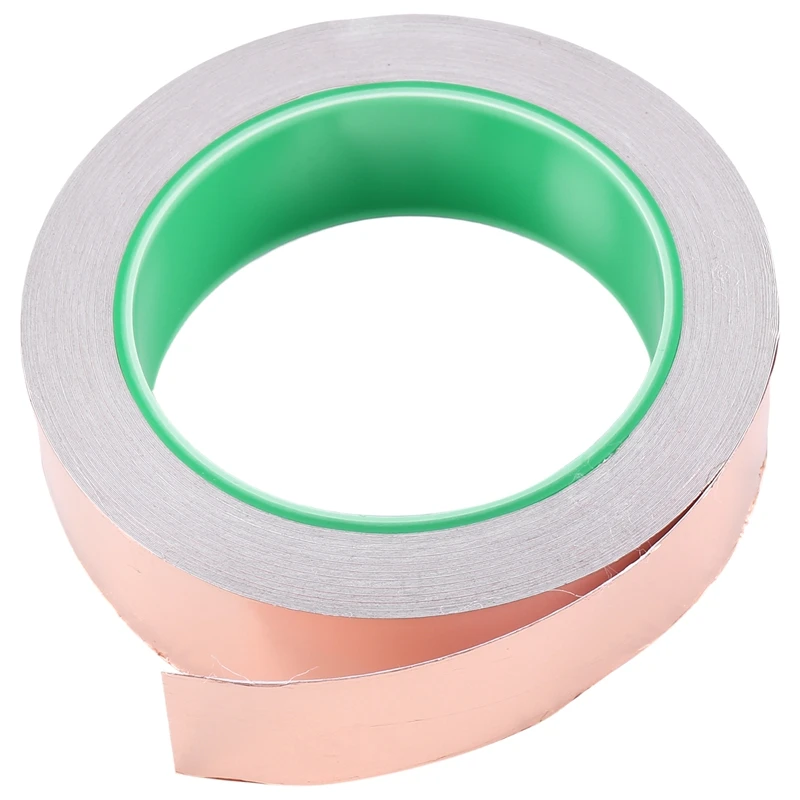 

NEW-Copper Foil Tape 20Mx30 Mm Wide Adhesive Copper Foil Tape Barrier Tape Double Conductive Self-Adhesive Copper Foil Tape