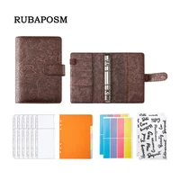 new a6 embossed budget binder planner with 12 pieces cash envelopes pu leather notebook binder with 12 pcs a6 binder pockets