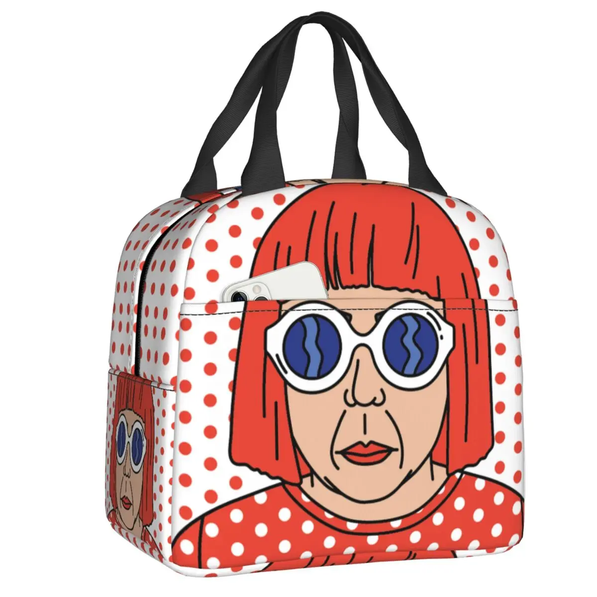 

Yayoi Kusama Self Portrait Insulated Lunch Bag for School Office Resuable Cooler Thermal Lunch Box Women Kids Picnic Food Tote