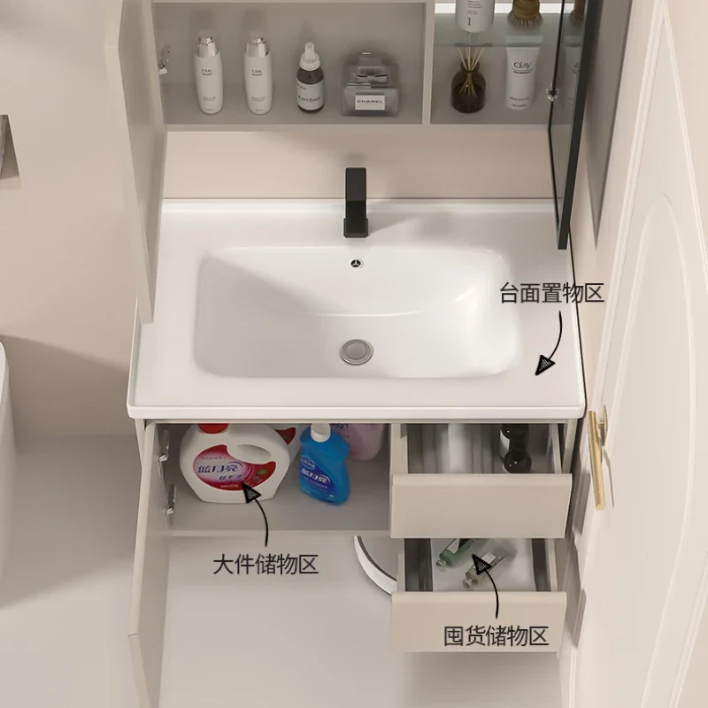 Шкафчик для салона зеркала шкаф хранения многофункциональная полка ванной