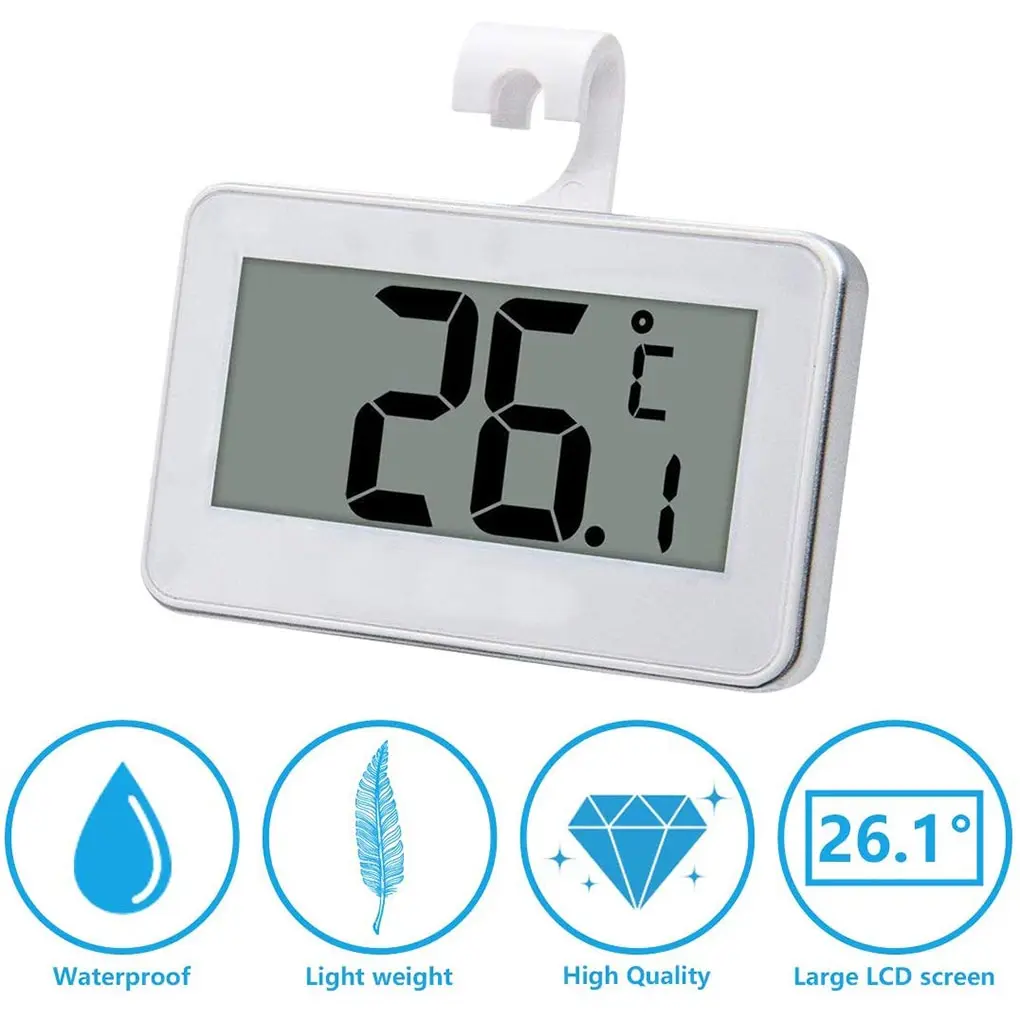 

Digital Refrigerator Hanging Thermometer LCD Digital Screen Precision Adjustable Stand Magnet Waterproof Digital Thermometer