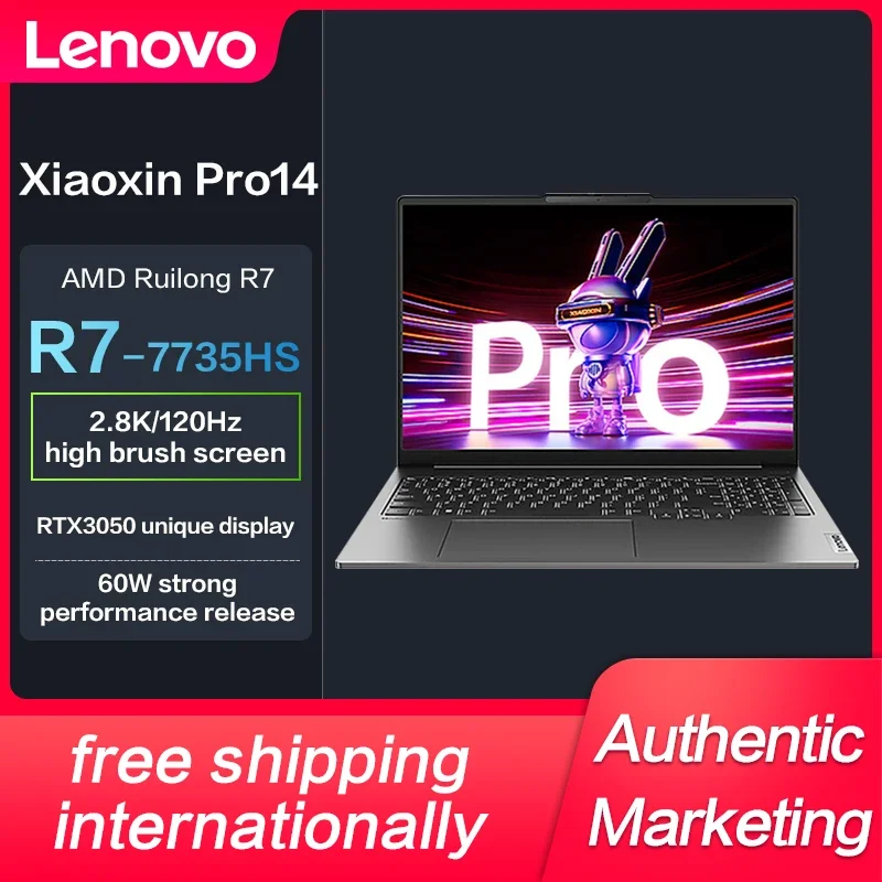 

Lenovo XiaoXin Pro 14 Slim Laptop Ryzen R7-7735HS 14-inch IPS 2.8K 120Hz Full Screen Notebook