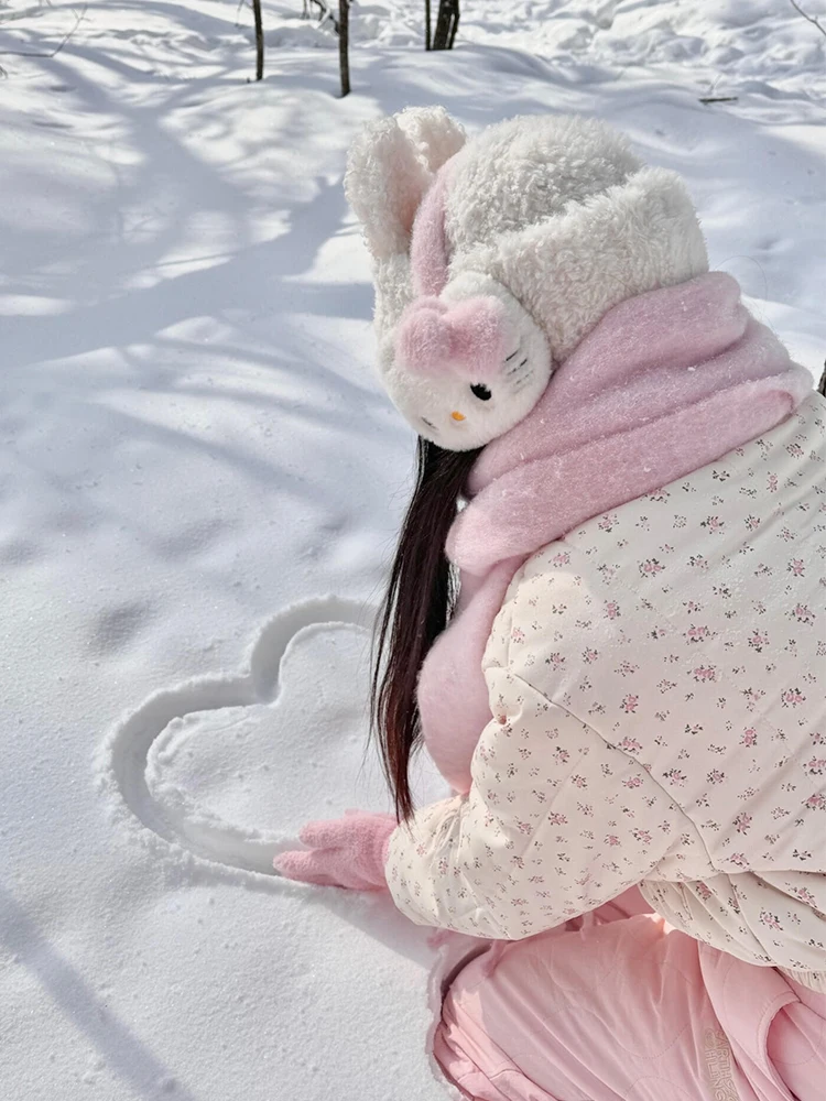 Зимний утолщенный маленький короткий пуховик с цветочным принтом женская