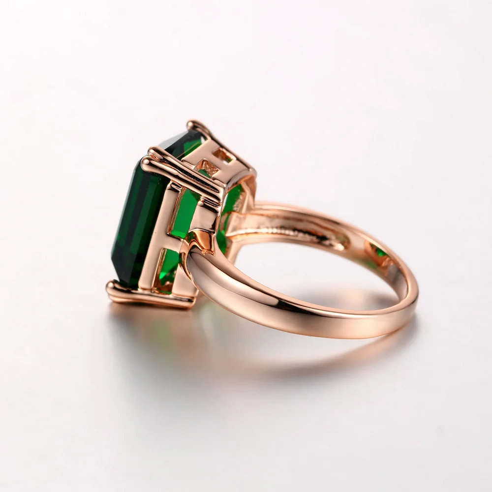 Топовое качество четырехкогтого большого кристального элегантного кольца розового золотого цвета с кристаллами из Австрии полного размера ZYR700 ZYR701 on.