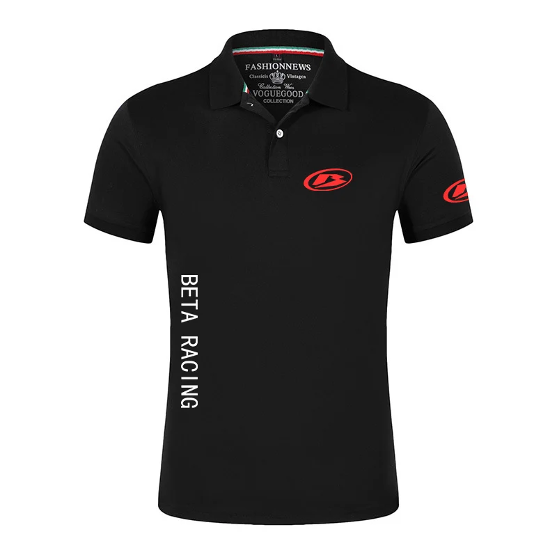 

Мужская хлопковая рубашка-поло, Классическая быстросохнущая рубашка-поло с короткими рукавами и принтом логотипа мотокросса, для летнего с...