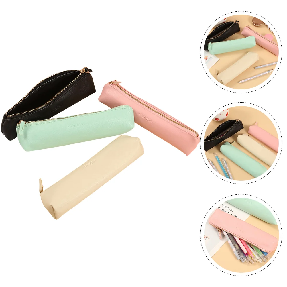 

4 Pcs Mini Case Kids Make Brush Pouches Girl Reusable Stationery Zipper Bag