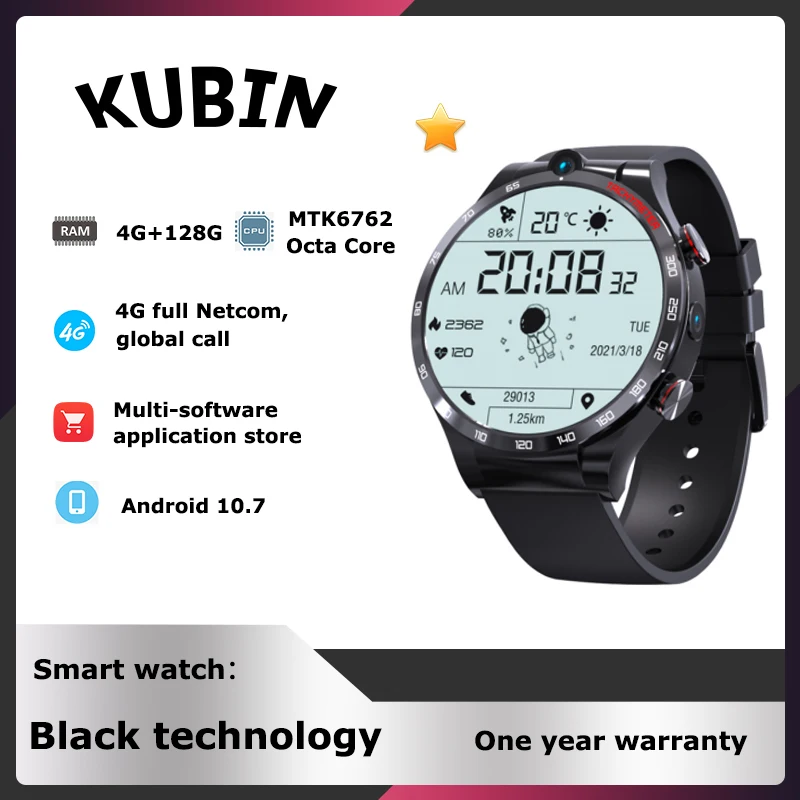 

2022 New Men Watch SMart 4G High-end Waterproof Fitness Sports Wrist HD camera 4G+128GB TikTok WIFI GPS for Android IOS Xiaomi