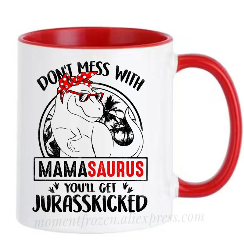 

Dinosaur Saurus Cups Funny Mama Coffee Mugs Tyrannosaurus Rex T-Rex Tableware Home Mom Mum Mother Drinkware Teaware Coffeeware