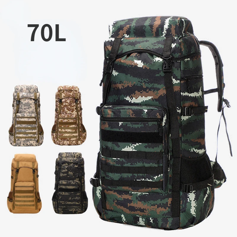 Outdoor Waterproof Travel Mountaining Camping Military Tactical Sports Bag Climbing 70L Swisswin Casual Two Shoulder Backpack