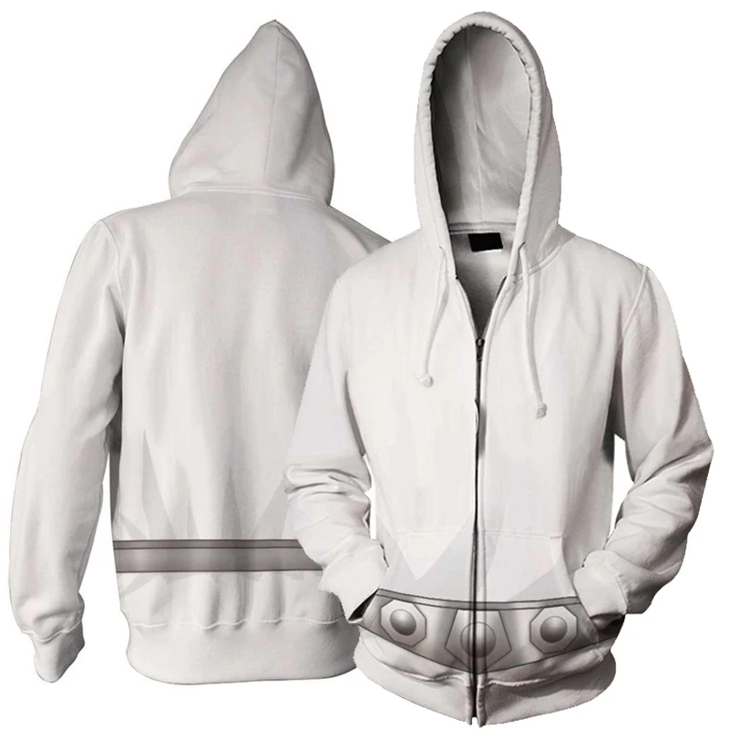 

Женский костюм для косплея Leia, свитер с капюшоном, повседневный Женский пуловер на молнии с принтом, костюм на Хэллоуин