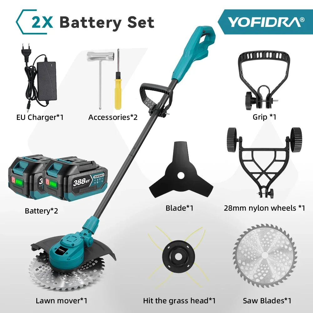 YOFIDRA Бесщеточная газонокосилка 6000 Вт 10 дюймов