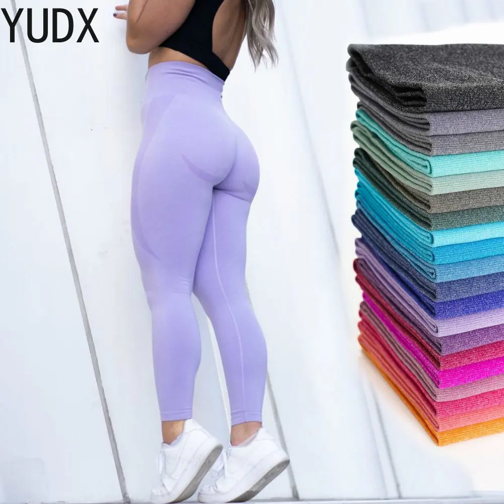 

Curve Contour Seamless Leggings Yoga Pants Gym Outfits Workout Clothes Fitness Sport Women Fashion Wear Solid Pink Lilac Stretch