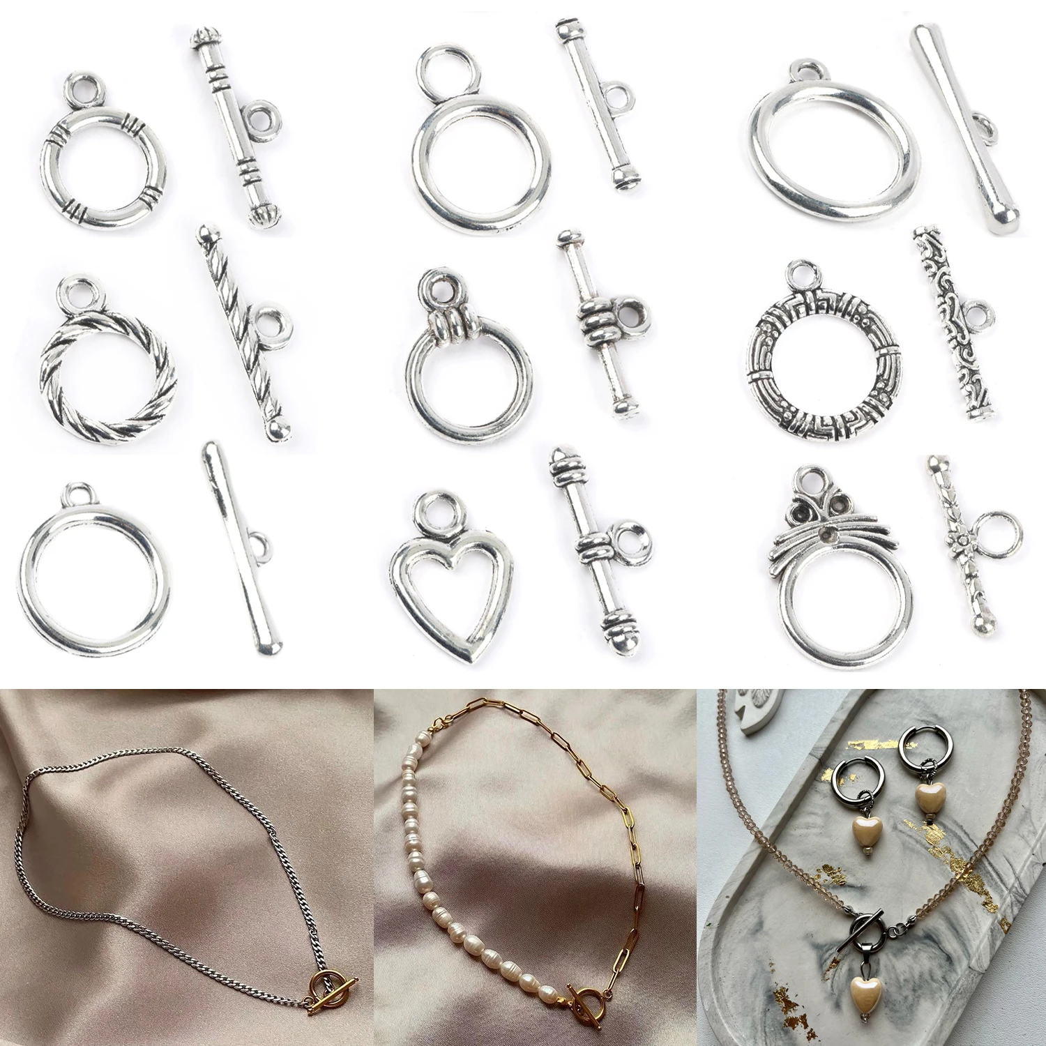 

10-20Sets 16 Style High Quality OT Clasps Bracelet Necklace Toggle Clasp Connectors for DIY Jewelry Making Findings Accessories