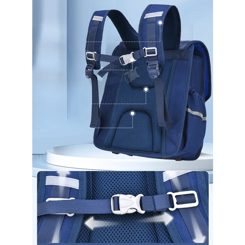 Large Capacity Primary Children Fashion Backpacks with Belts New Students Breathable Reflective School Bags for Girls Boys Hot