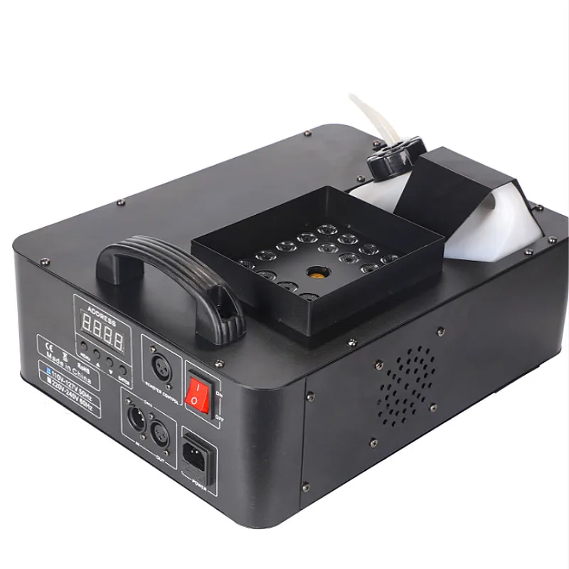 

1500W Smoke Machine With 24X3W RGB LED Lights/Wireless Remote DMX512 Control Stage Fog Machine For Bar Disco DJ /Vertical Fogger