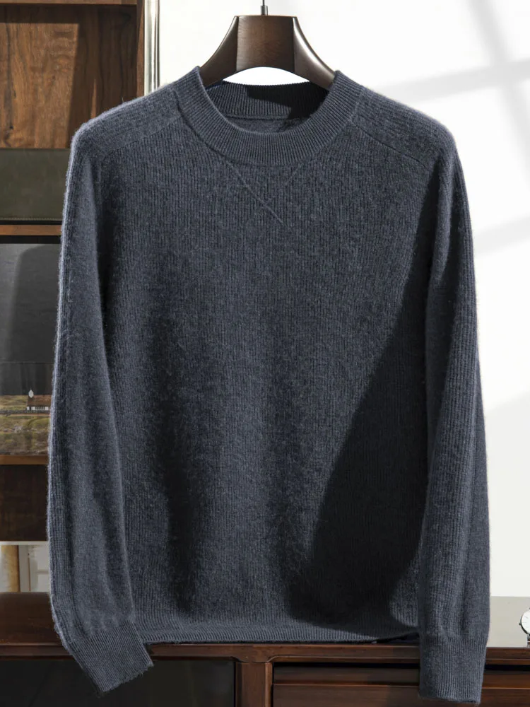Осенний 100% чистый кашемировый свитер Мужской Свободный вязаный пуловер с