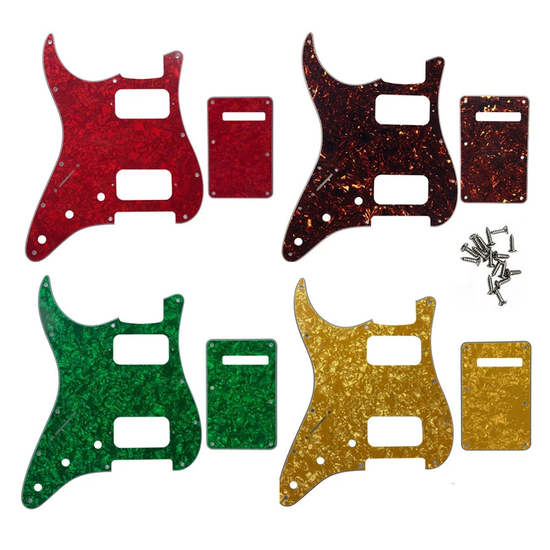 

Pleroo Guitar Parts -For US Left Handed 11 Screw Hole Standard Strat ST HH Humbucker Guitar Pickguard & Back Plate Scratch Plate