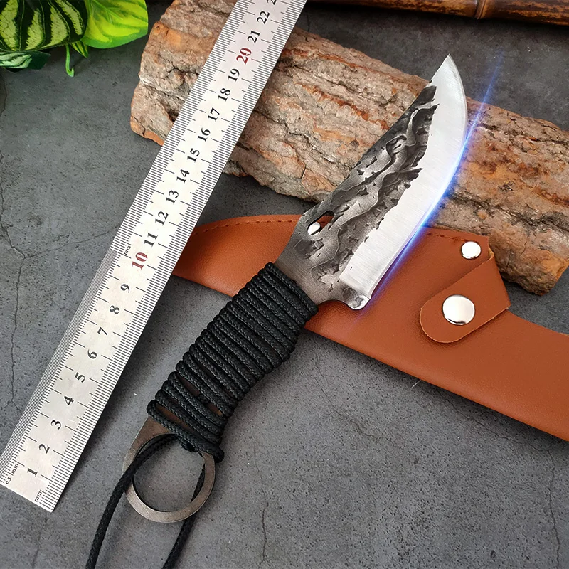 

Full Tang Outdoor Knife Stainless Steel Handle Kitchen Knives Heavy Duty Chef Knife Chopping Bone Hunting Boning Butcher Knives