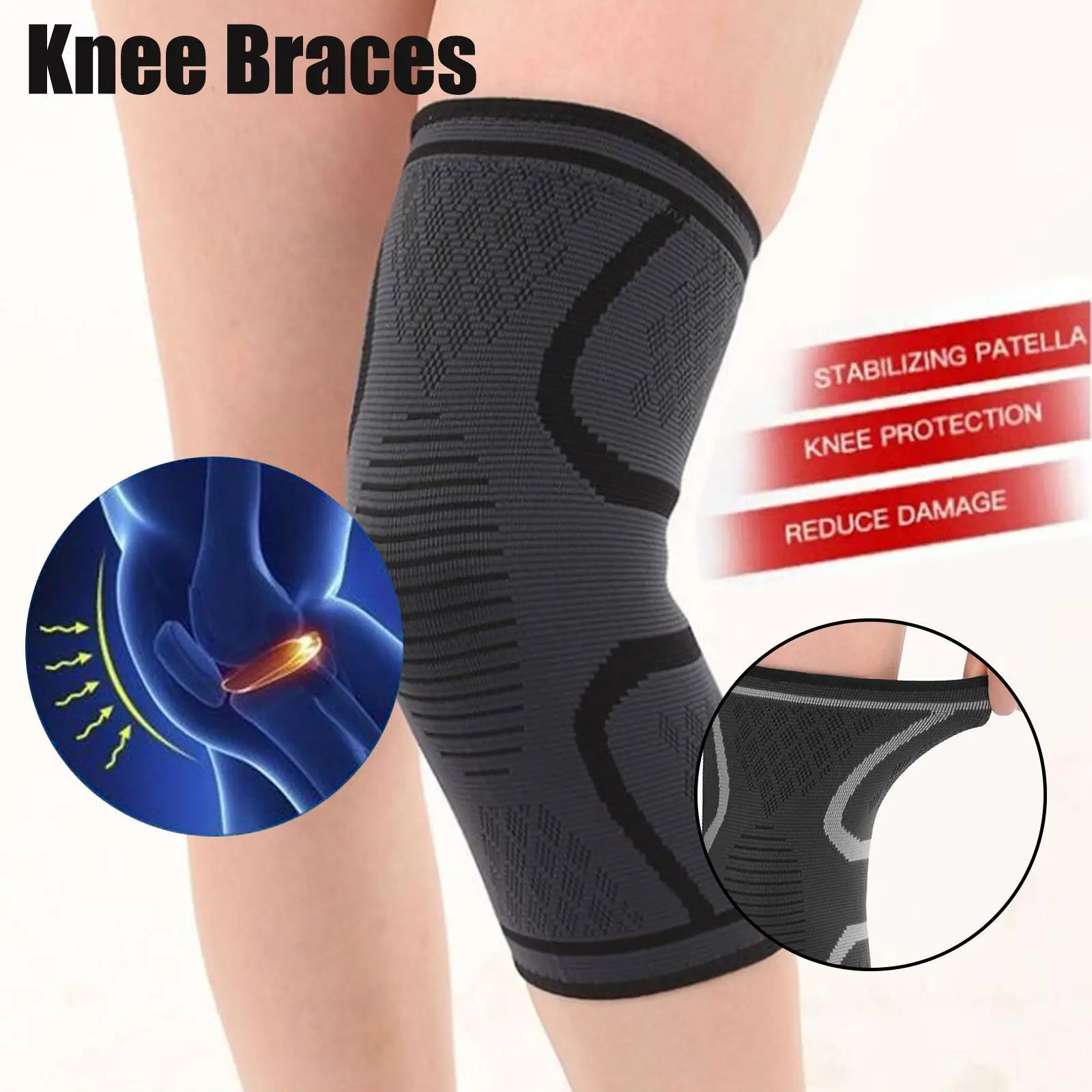 

Sport Knee Braces Elastic Compression Knee Pad Nylon Sweat-absorbing Breathable Mountaineering Running Knee Pad Unisex