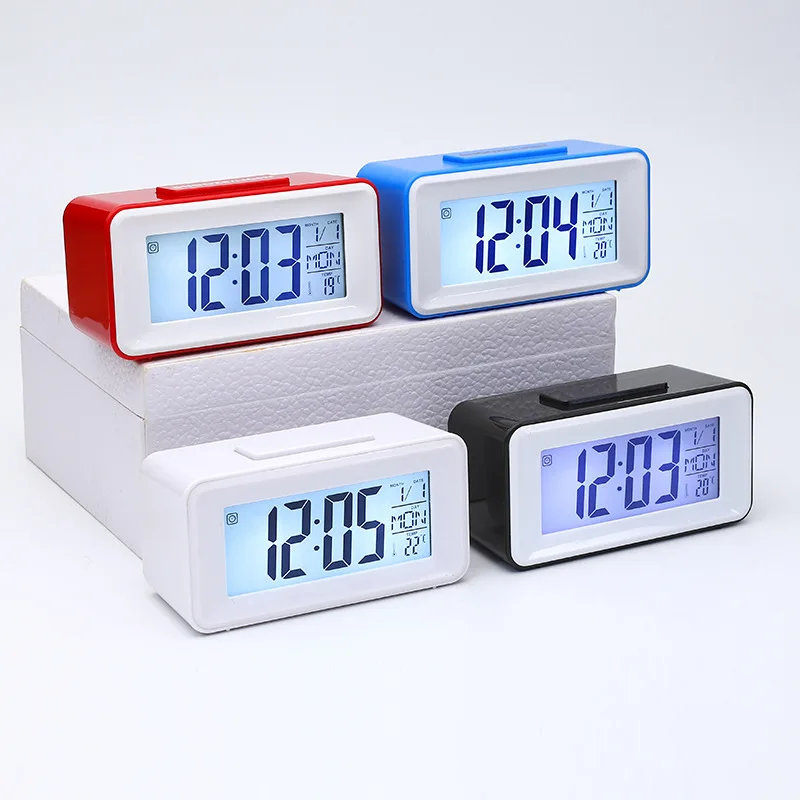 Table Clock Sound Control Backlight 12/24 Alarm Clock Ringtones Bedrooms Bedside Kids Home Decor