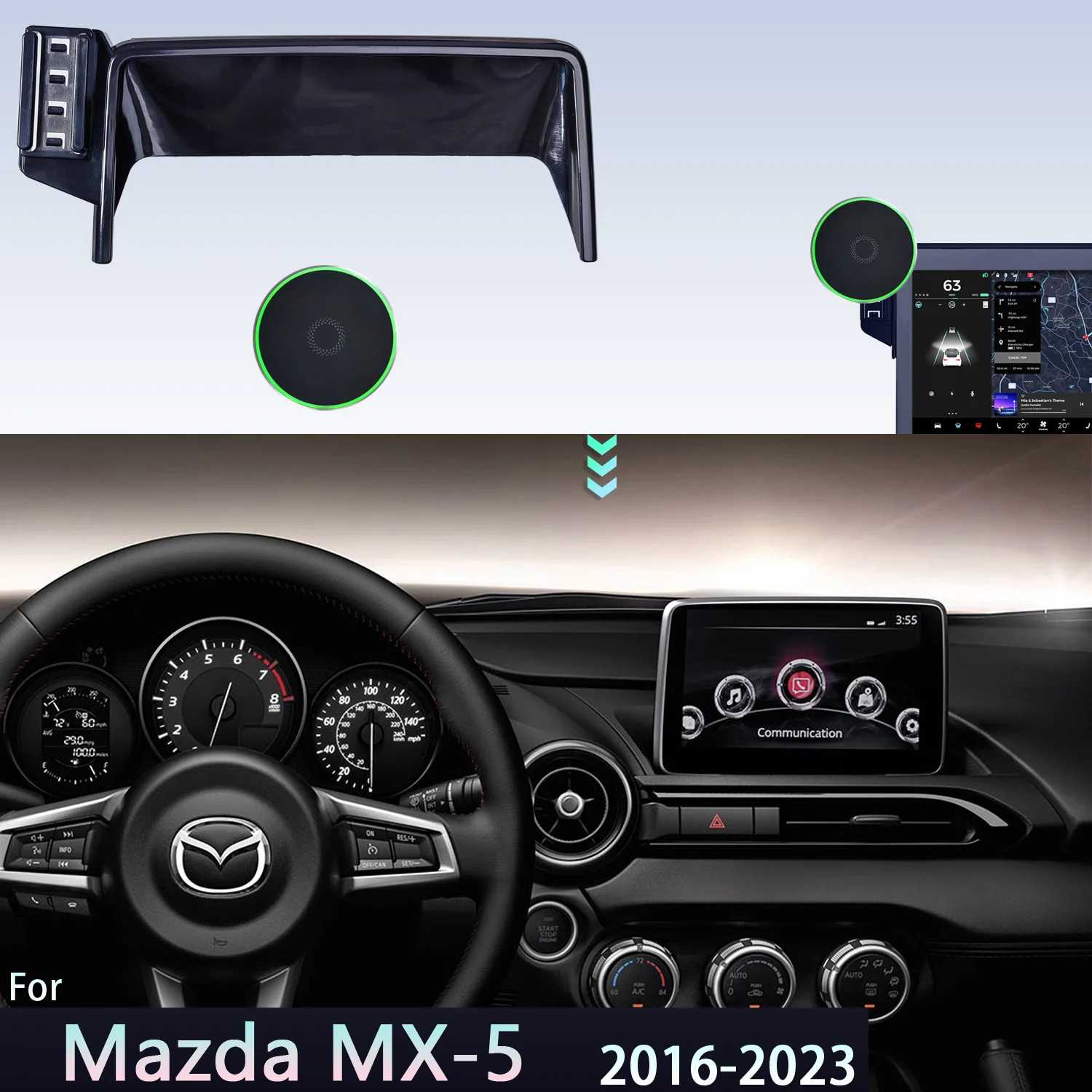 Автомобильный держатель для телефона Mazda MX5 MX-5 ND 2016-2021 2022 2023 автомобильная
