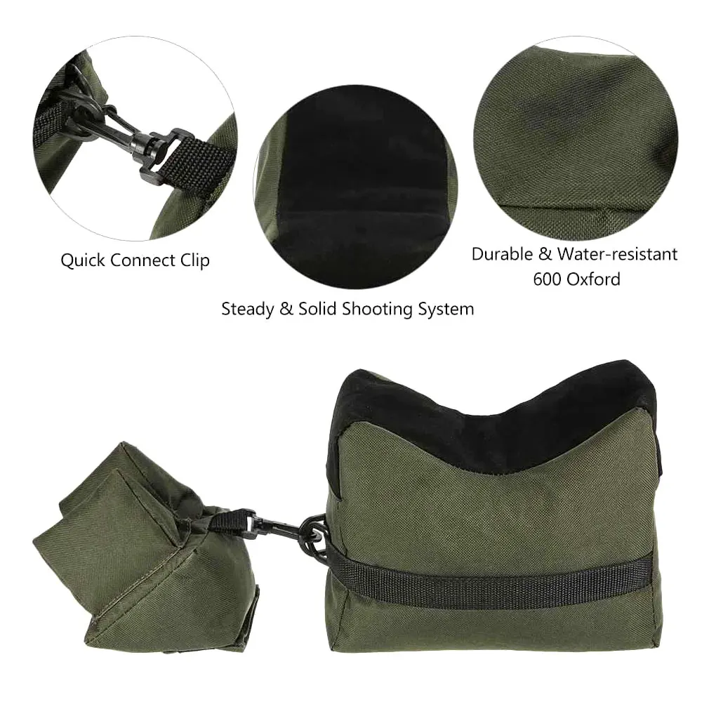 

2/3 Hunting Support Sandbag Shooting Front Rear Oxford Cloth Support Bag Outdoor Hunting Accessory Black
