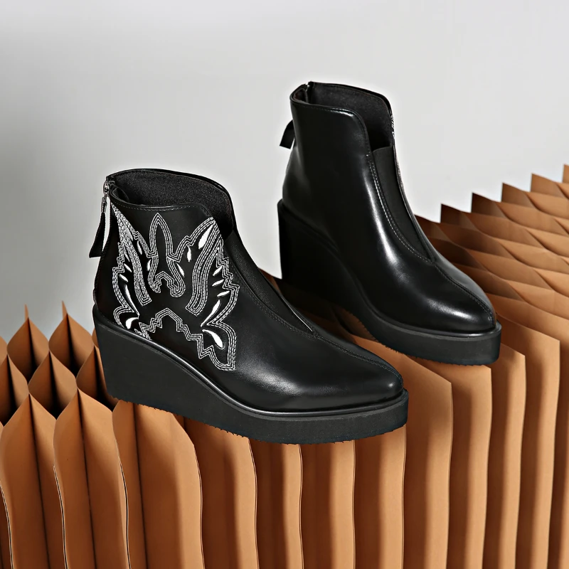 Женские ботильоны на высоком каблуке с острым носком модные элегантные кожаные