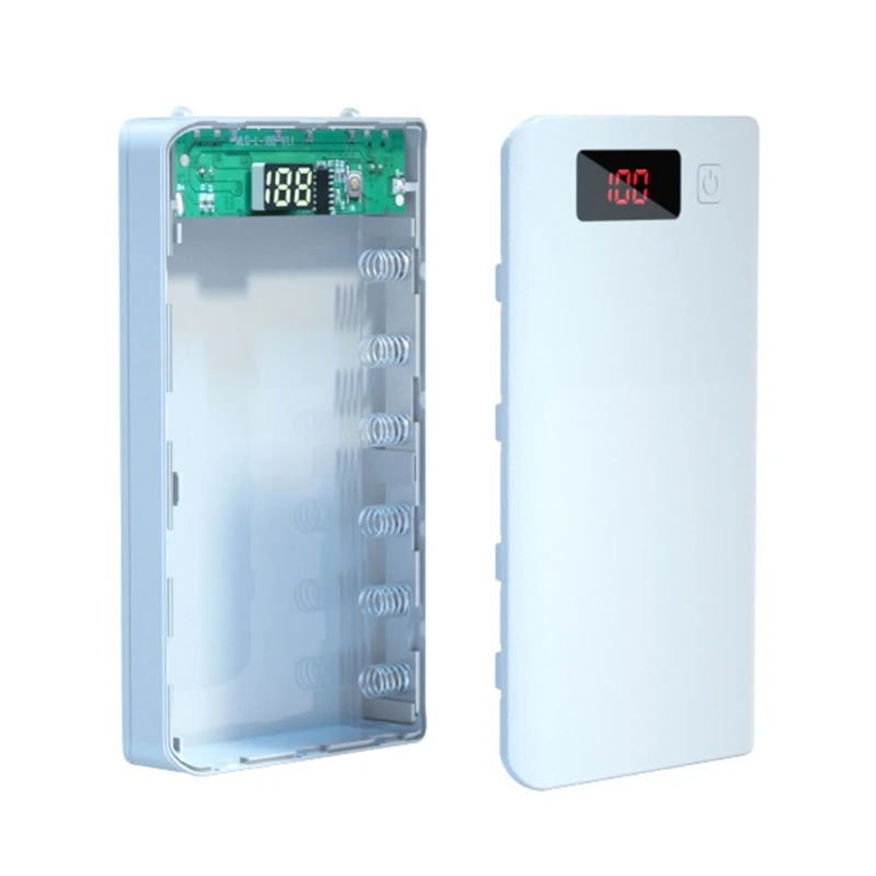 

A6 LCD Display DIY 6x18650 Battery Case Power Bank Shell Portable External Box Without Battery Powerbank Protector