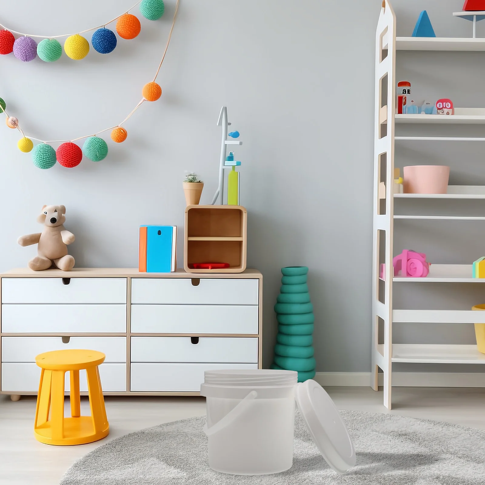 

3pcs Building Blocks Storage Buckets Toy Organizer with Lid Snack Bucket Candy Holders(1L)