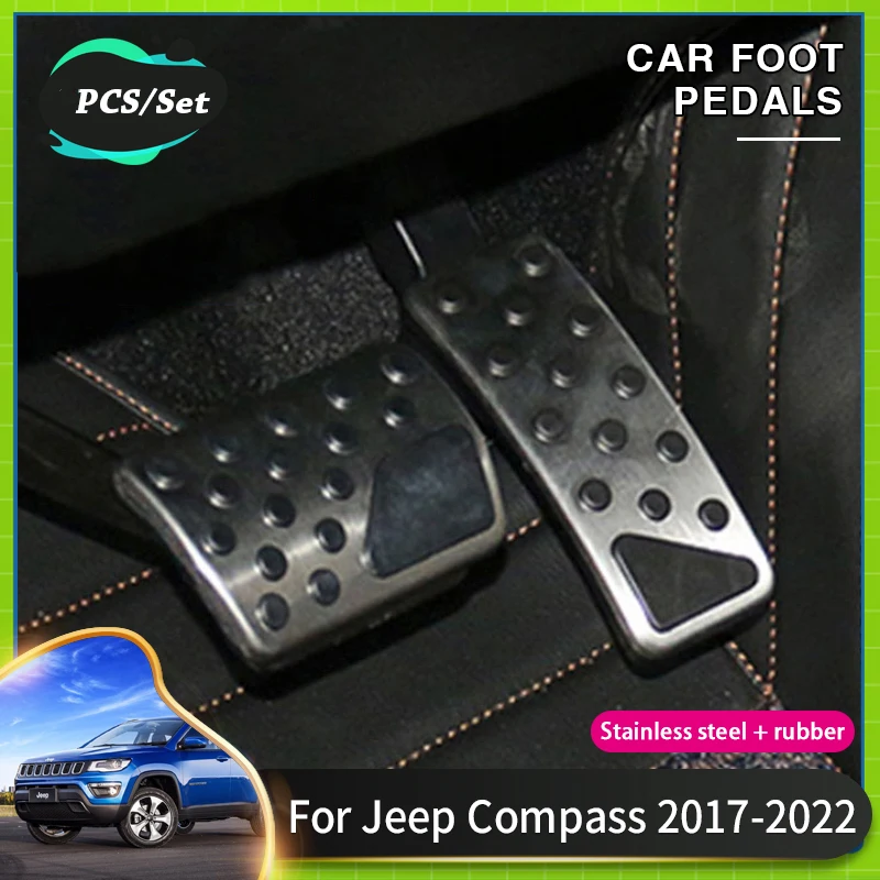 

Car Non Slip Foot Pedal For Jeep Compass 2022 Acessories MP 2017~2022 AT Car Gas Brake Foot Rest Brake Pedal Covers Acessories