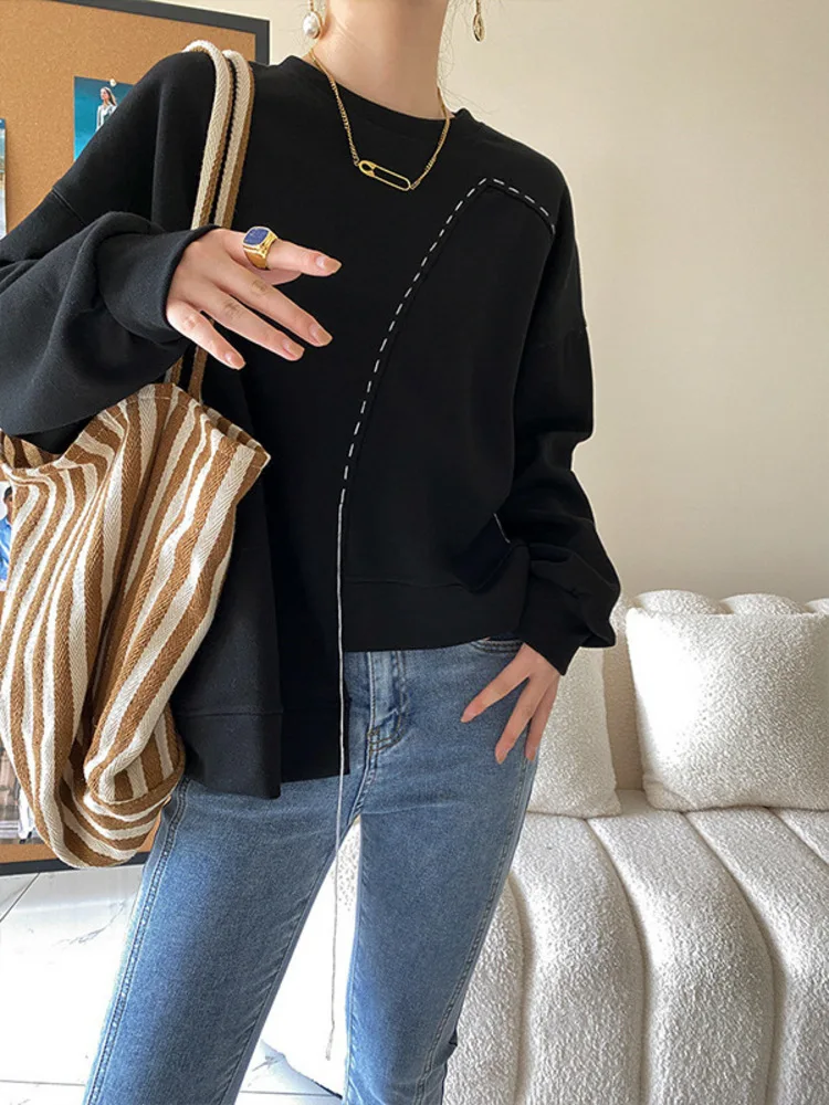 UCXQ модный свитшот Tide японский корейский повседневный универсальный с круглым