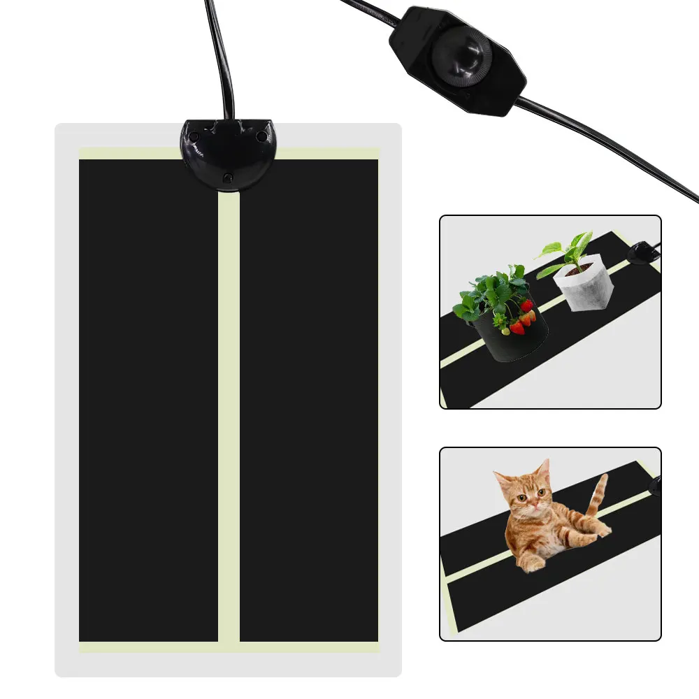 

5-35W Plants Warm Heating Pad Waterproof Reptile Heater Mat with Temperature Control Adjustable Controller for Garden Seeds Heat