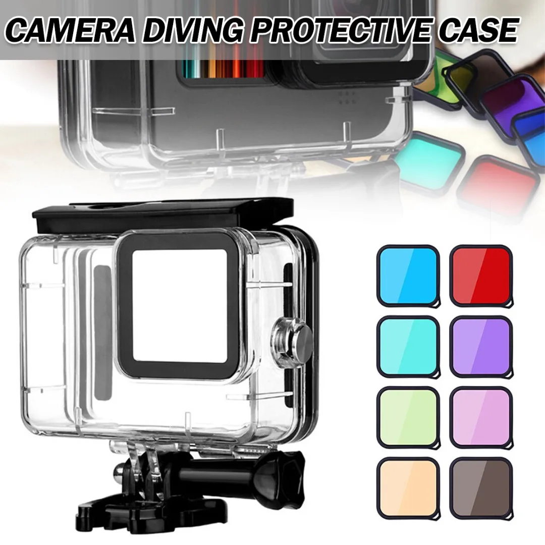 

Mayitr 1pc 60m Underwater Waterproof Housing Case Durable Shockproof Sport Camera Protective Cases Diving Protect Shell