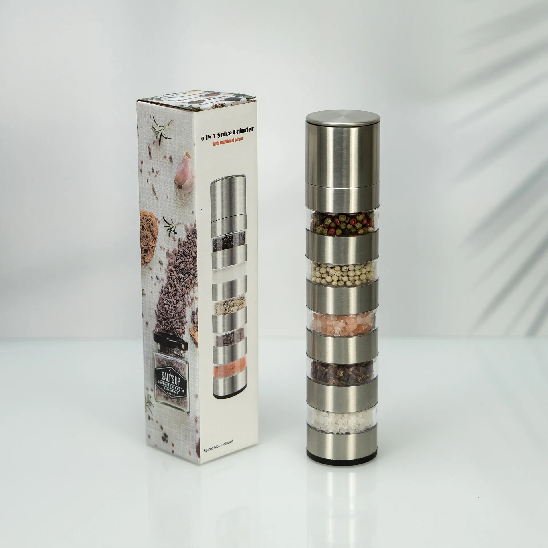 Экологичная ручная мельница для соли и перца из нержавеющей стали от Towayer