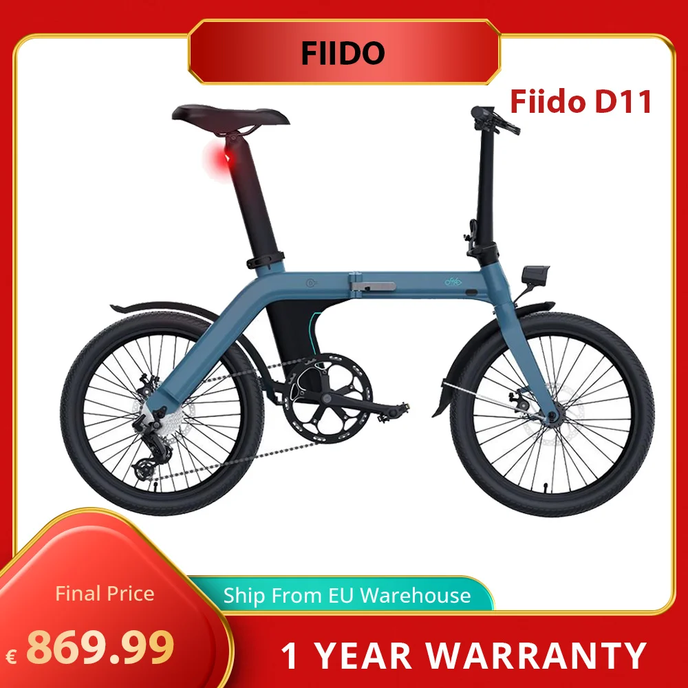 

FIIDO D11 Folding Electric Moped Bicycle 20 Inches Tire 25km/h Max Speed Three Modes 11.6AH Lithium Battery 100km Range