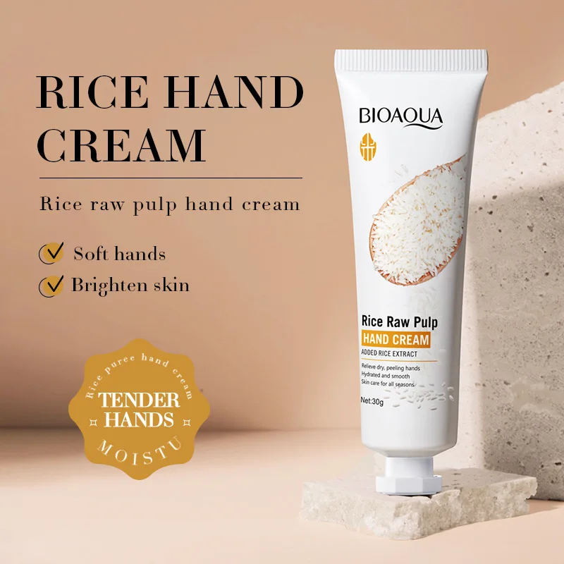 

Rice Raw Pulp Hand Cream Lotions Serum Repair Nourishing Hand Skin Care Anti Chapping Anti Aging Moisturizing Whitening Cream