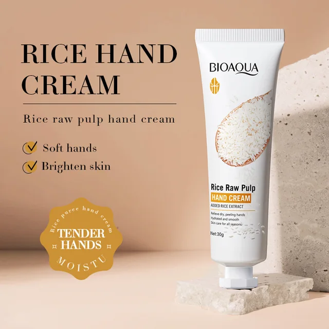 Rice Raw Pulp Hand Cream Lotions Serum Repair Nourishing Hand Skin Care Anti Chapping Anti Aging Moisturizing Whitening Cream 1