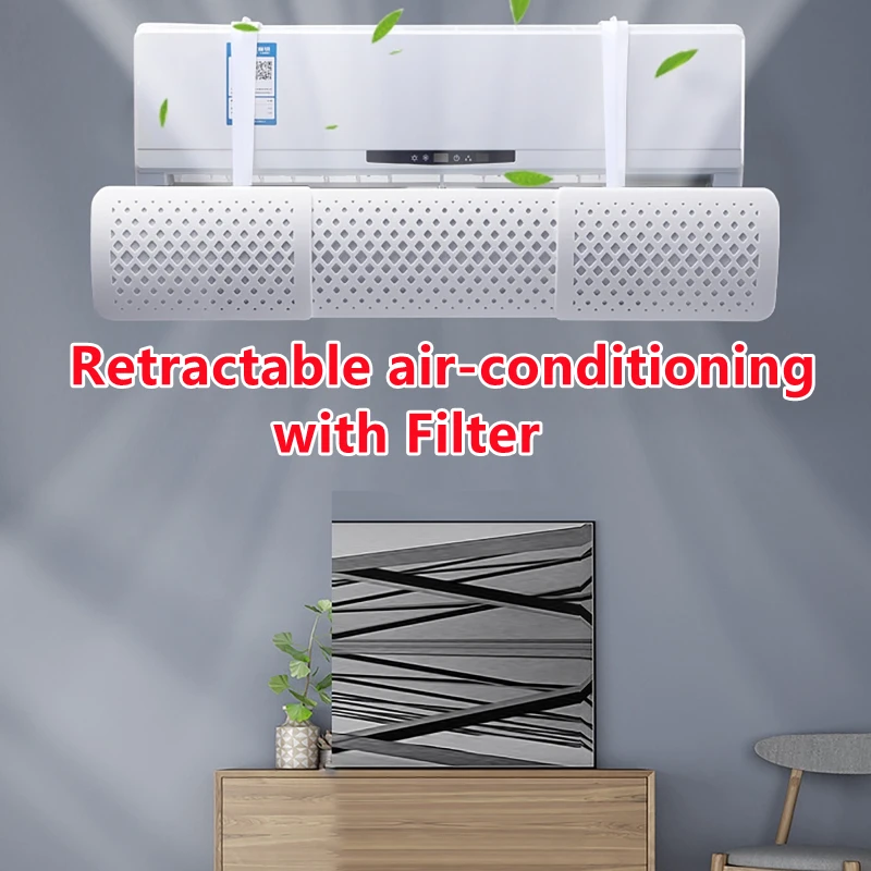 

Scalable Hanging-type Air Conditioner Windshield Anti-direct Blowing Air Deflector Universal Conditioner Wind Baffle with Filter